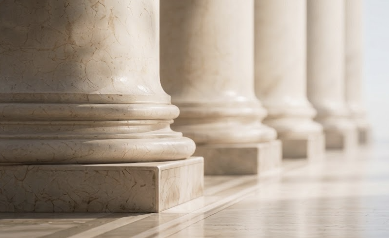Classical marble colonnade base